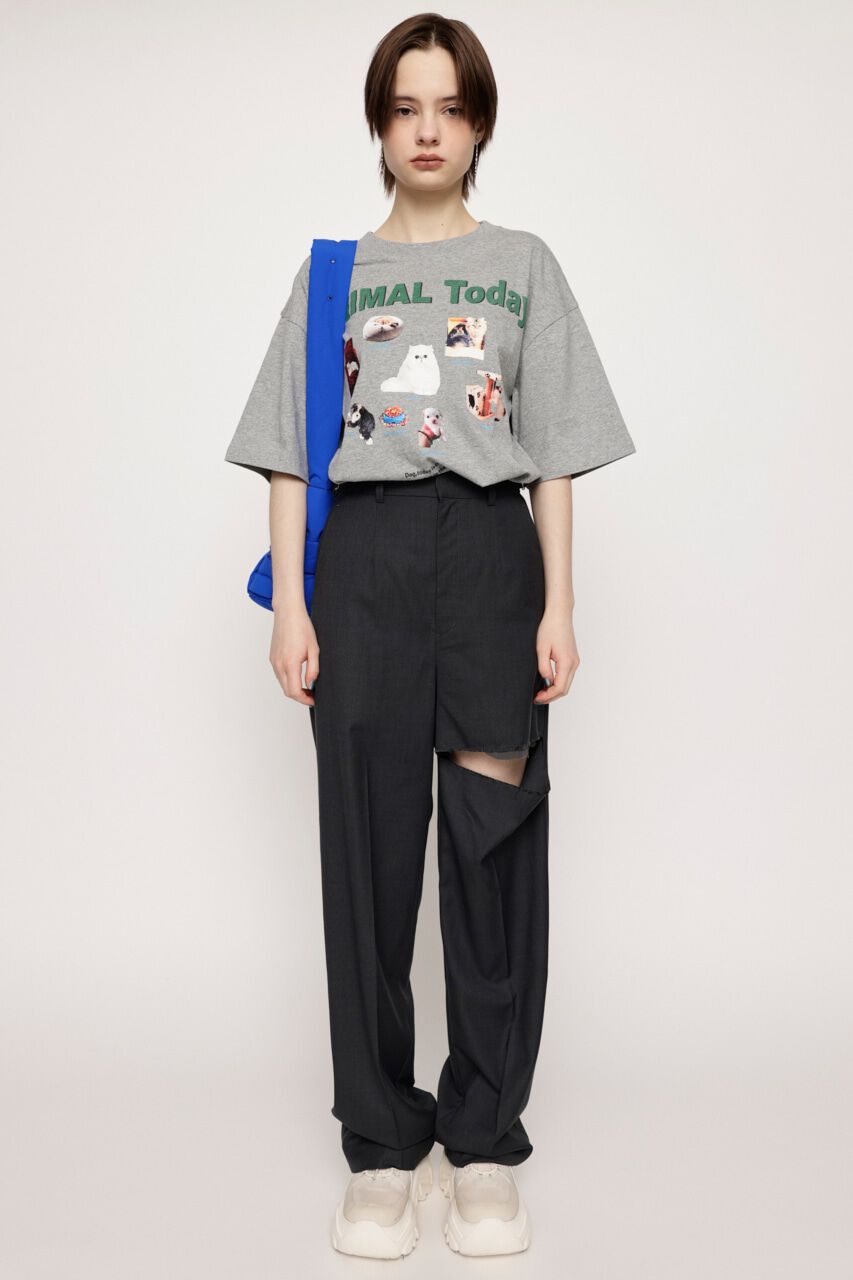 SLY「CUT OFF WIDE STRAIGHT パンツ」|その他|BLK