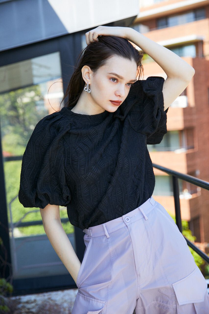 SLY「CUT LACE PUFF SLEEVE トップス」|Tシャツ・カットソー|