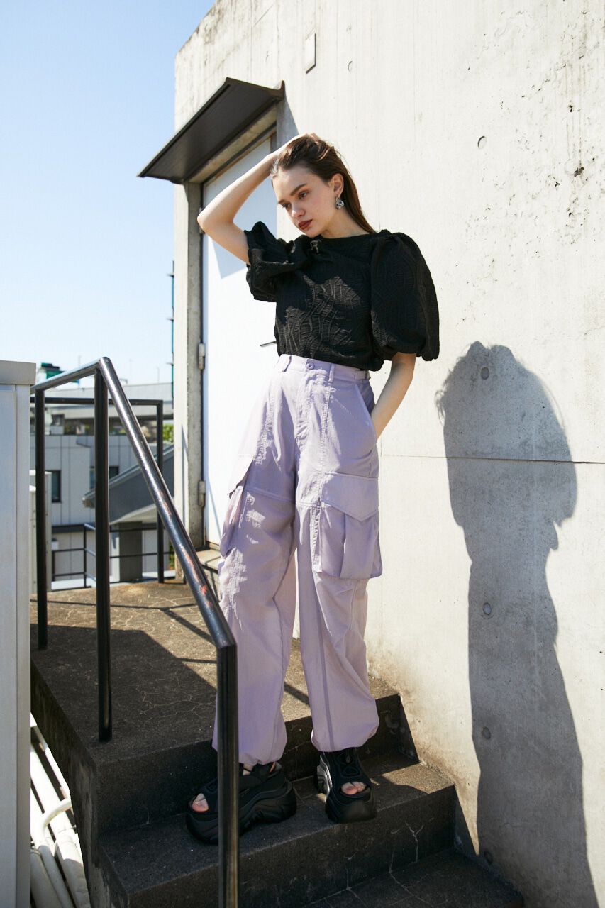 SLY「CUT LACE PUFF SLEEVE トップス」|Tシャツ・カットソー|