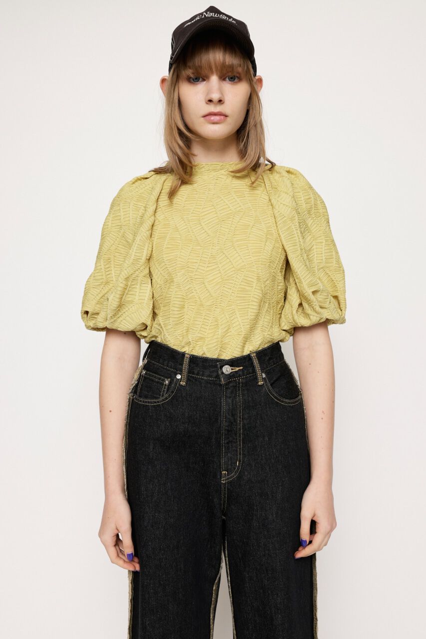 SLY「CUT LACE PUFF SLEEVE トップス」|Tシャツ・カットソー|YEL