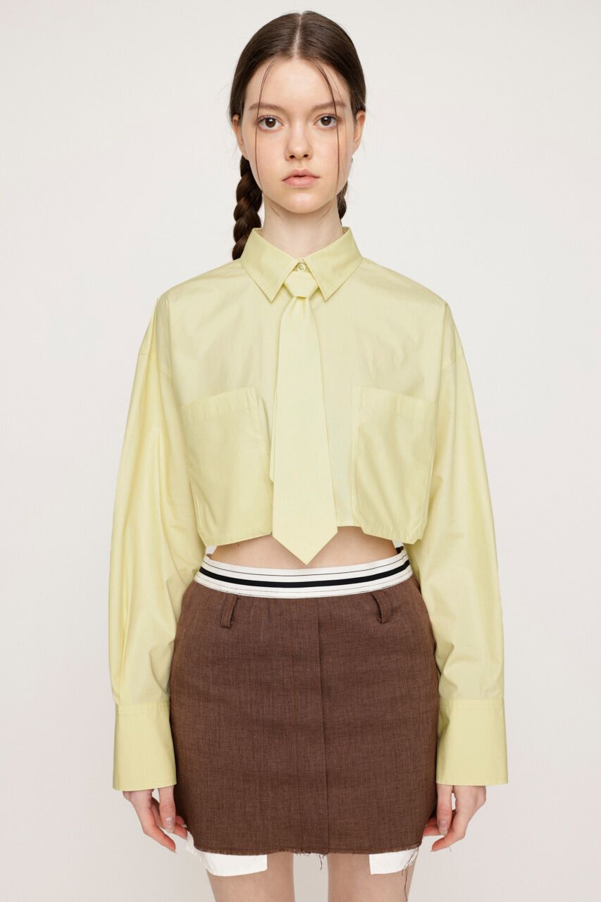 SLY「CROP SH WITH TIE」|シャツ・ブラウス|L/YEL1