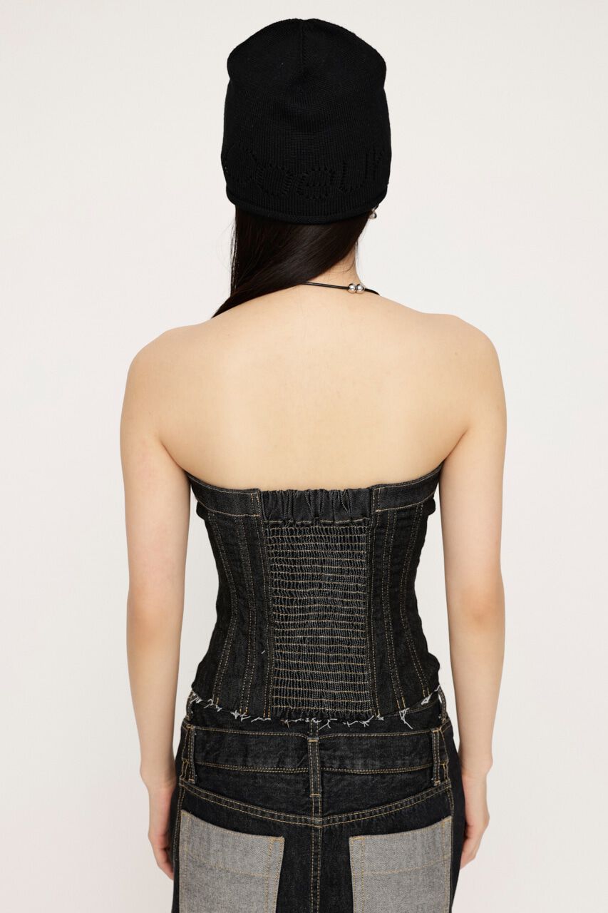 SLY「FRONT ZIP CORSET-E」|チューブトップ|