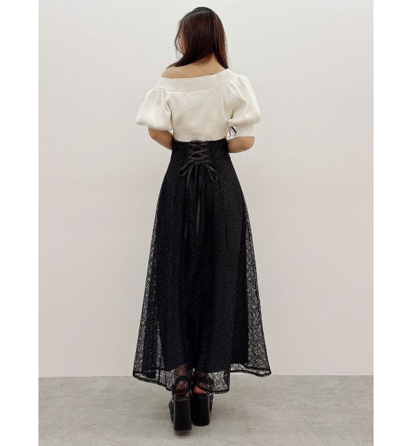MERCURYDUO「レースフレアコルセットスカート」|スカート|