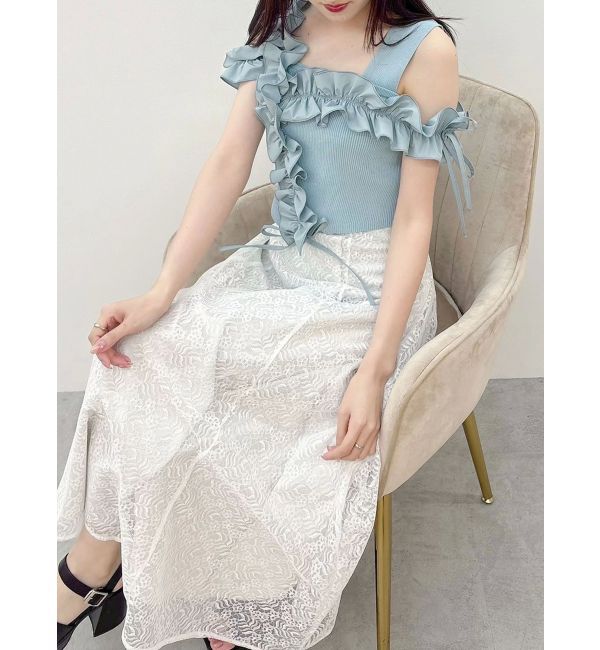 MERCURYDUO「レースフレアコルセットスカート」|スカート|