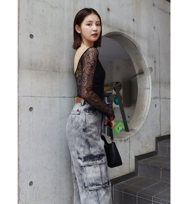 EVRIS「ブリーチデニムカーゴパンツ」|デニム|