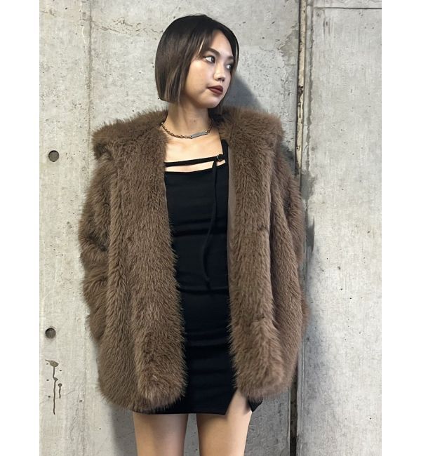 EVRIS「フェイクファーフーディコート」|その他|