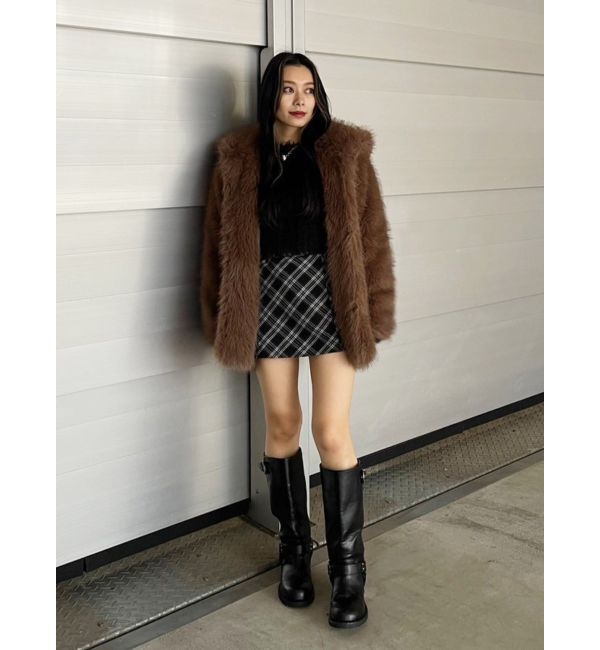 EVRIS「フェイクファーフーディコート」|その他|