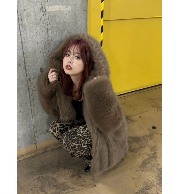 EVRIS「フェイクファーフーディコート」|その他|