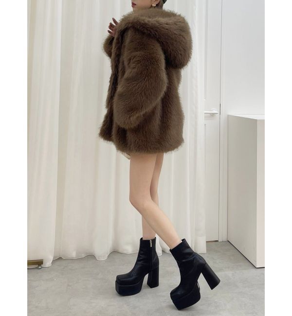 EVRIS「フェイクファーフーディコート」|その他|