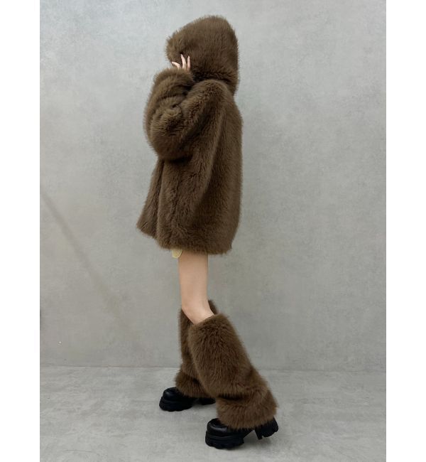 EVRIS「フェイクファーフーディコート」|その他|