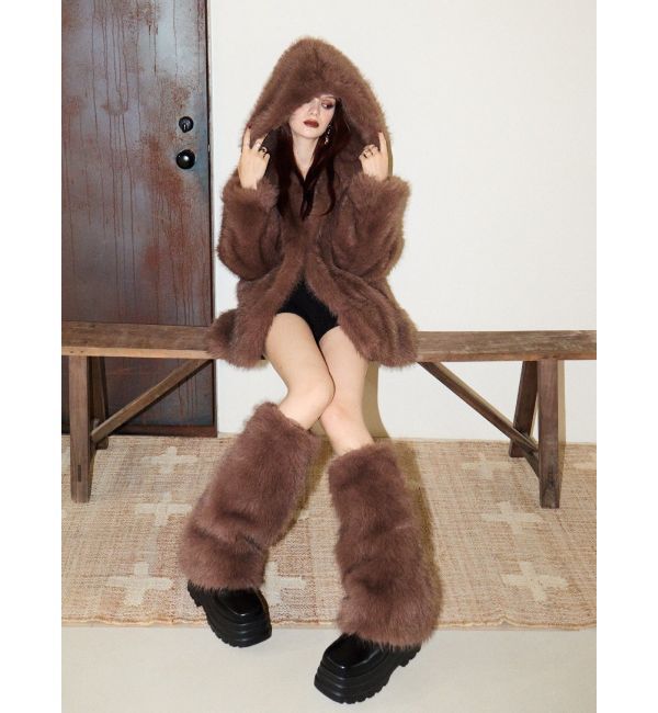 EVRIS「フェイクファーフーディコート」|その他|