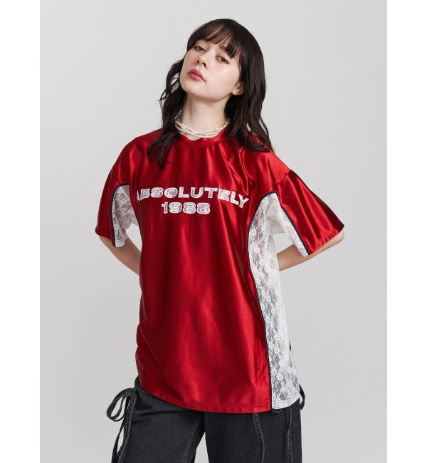 jouetie「レースナンバリングルーズトップス」|Tシャツ・カットソー|