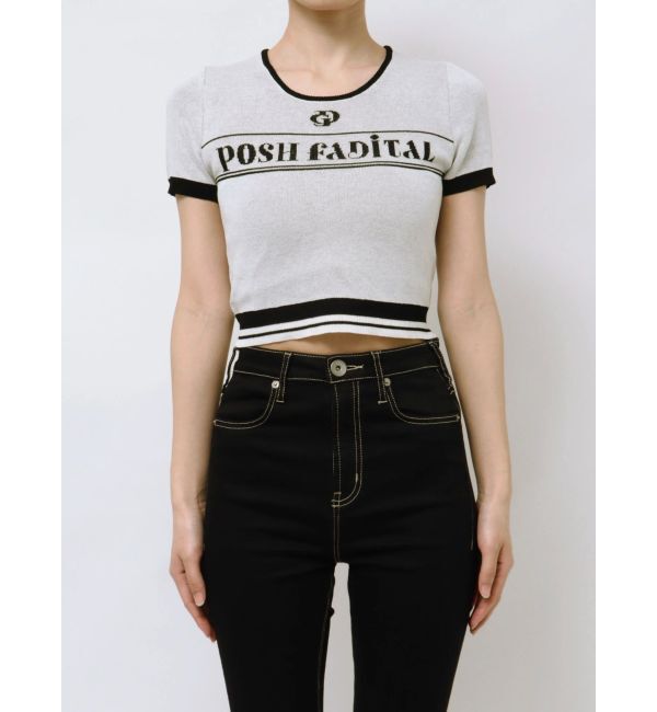 GYDA「GD POSH FADITALハーフスリーブニットトップス」|ニット・セーター|