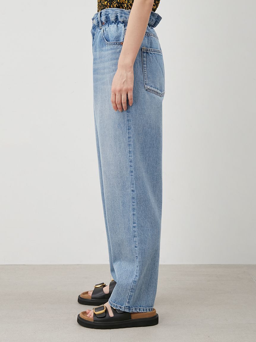 Mila Owen「【ウォッシャブル】ウエストゴムギャザーデニムパンツ」|デニム|