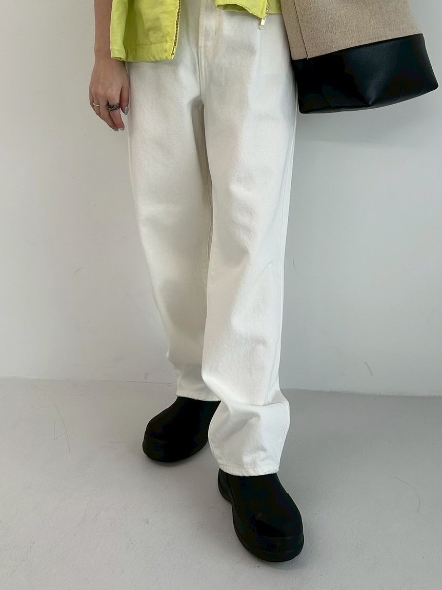 Mila Owen「【ウォッシャブル】ウエストゴムギャザーデニムパンツ」|デニム|