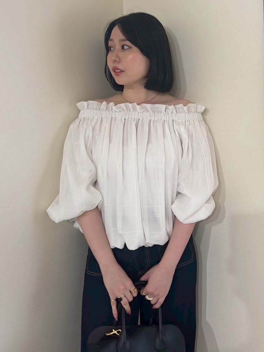 Mila Owen「後リボンボリュームオフショルブラウス」|シャツ・ブラウス|WHT