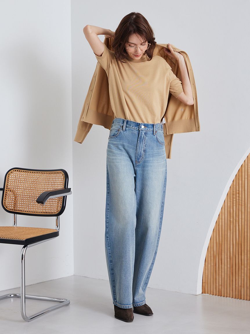 Mila Owen「ハイライズルーズフィットバギーデニムパンツ」|デニム|