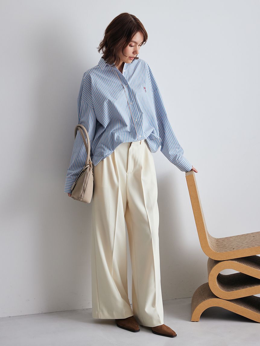 Mila Owen「コーデュロイライク2タックワイドパンツ」|チノ|IVR