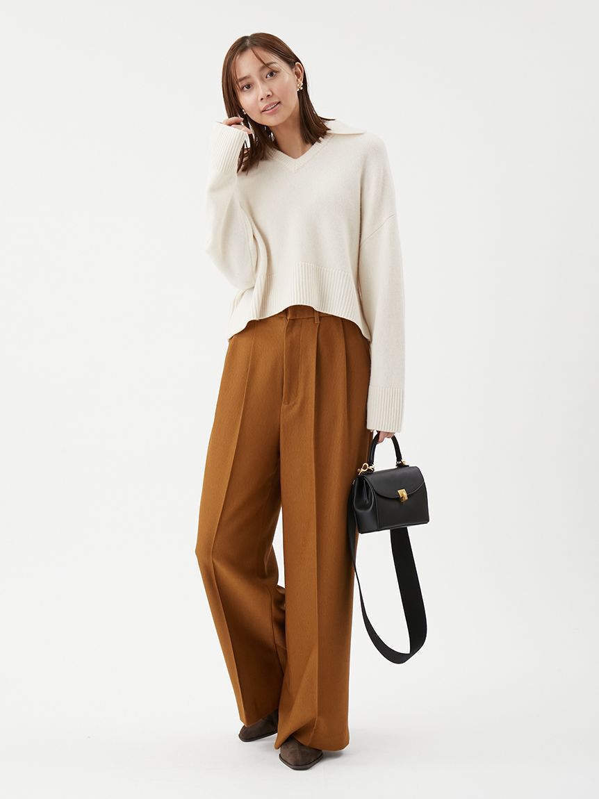 Mila Owen「コーデュロイライク2タックワイドパンツ」|チノ|