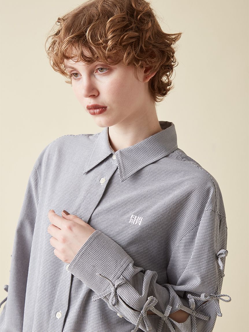 FURFUR「リボンスリーブシアーシャツ」|シャツ・ブラウス|