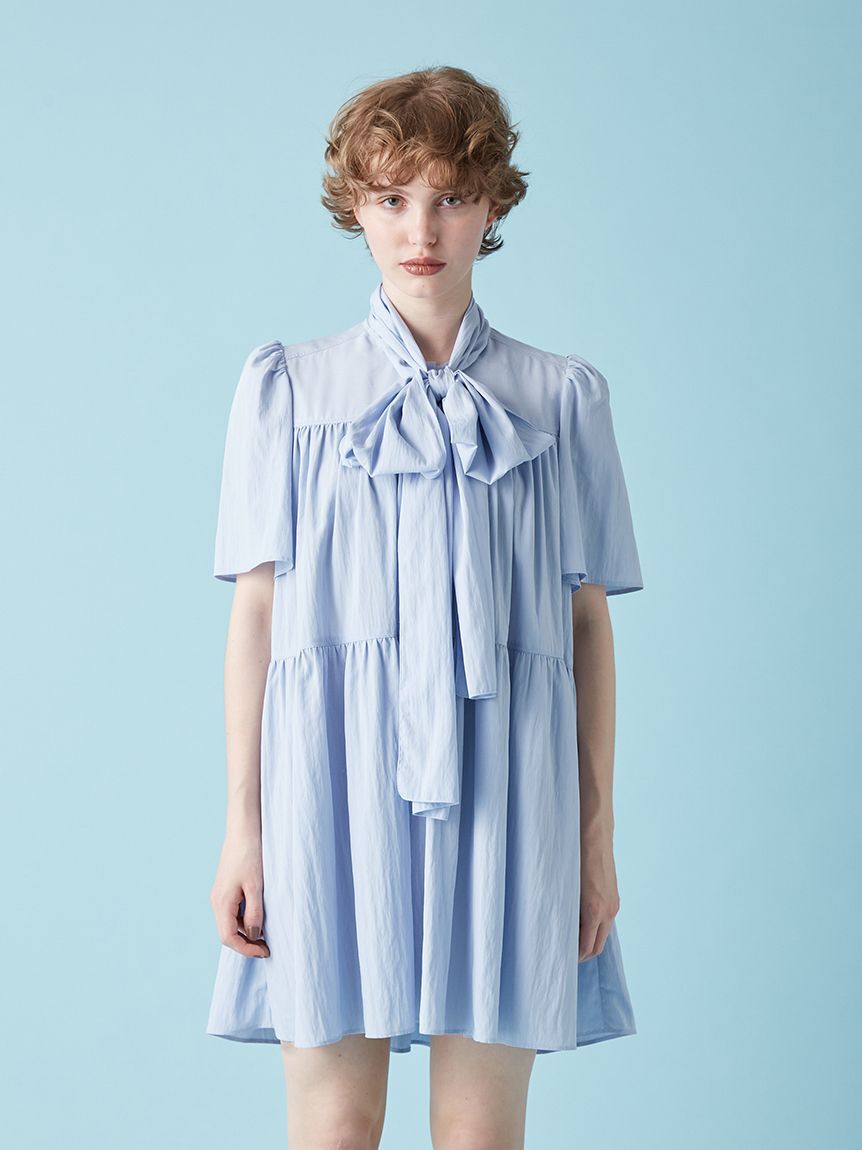 FURFUR「ボウタイギャザーチュニックシャツ」|ワンピース|