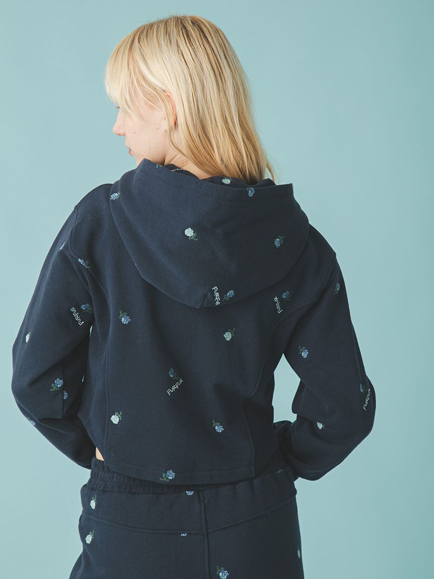 FURFUR「フラワー刺繍ジップアップフーディー」|パーカー|