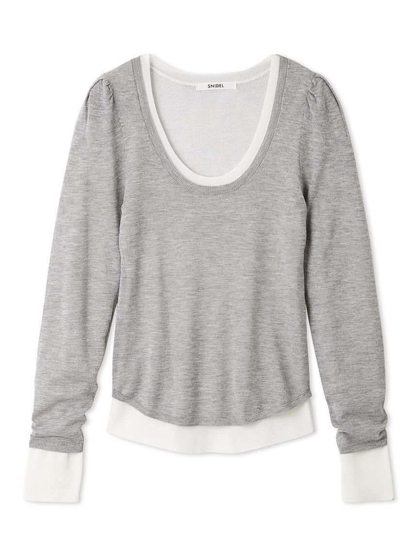 SNIDEL「レイヤードニット」|ニット・セーター|GRY
