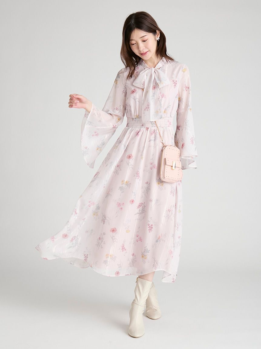 CELFORD「フラワープリントボウタイワンピース」|ワンピース|