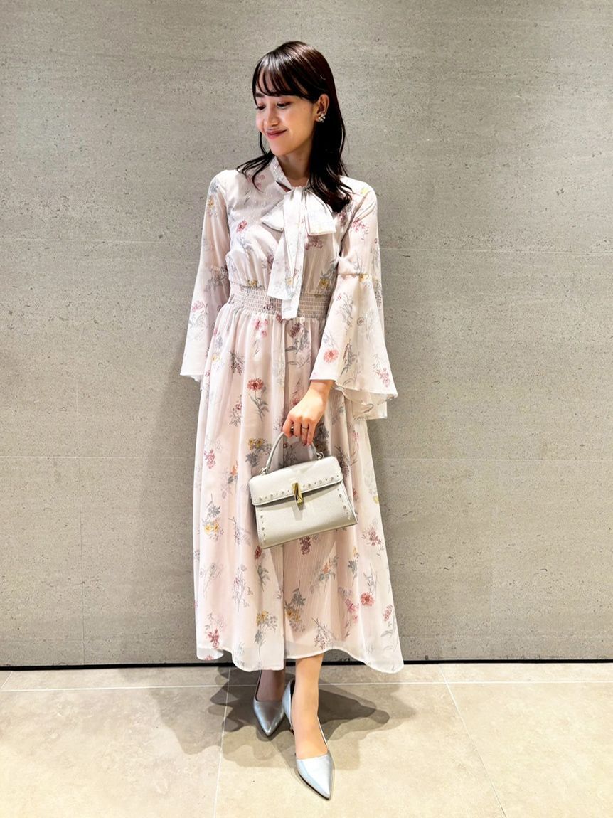 CELFORD「フラワープリントボウタイワンピース」|ワンピース|