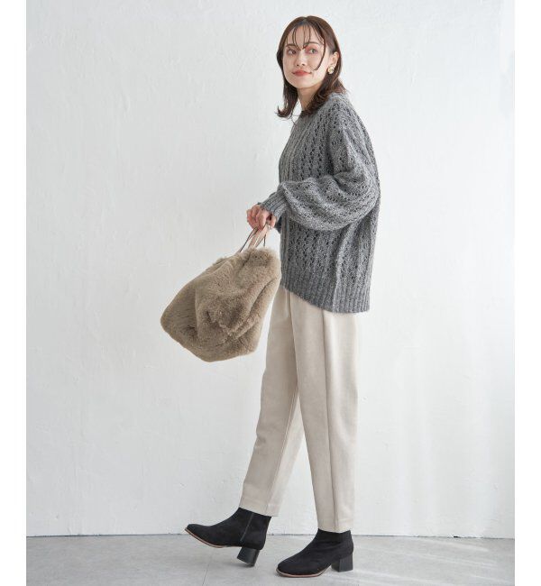 ikka「GOKU楽フェイクスエードテーパードパンツ」|その他|