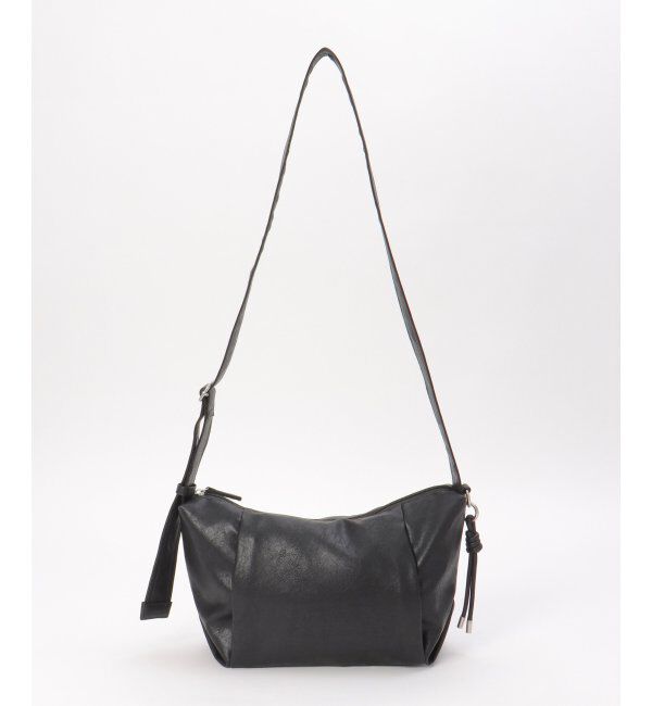 ikka「撥水合皮ハーフムーンミニショルダーバッグ」|その他|ブラック