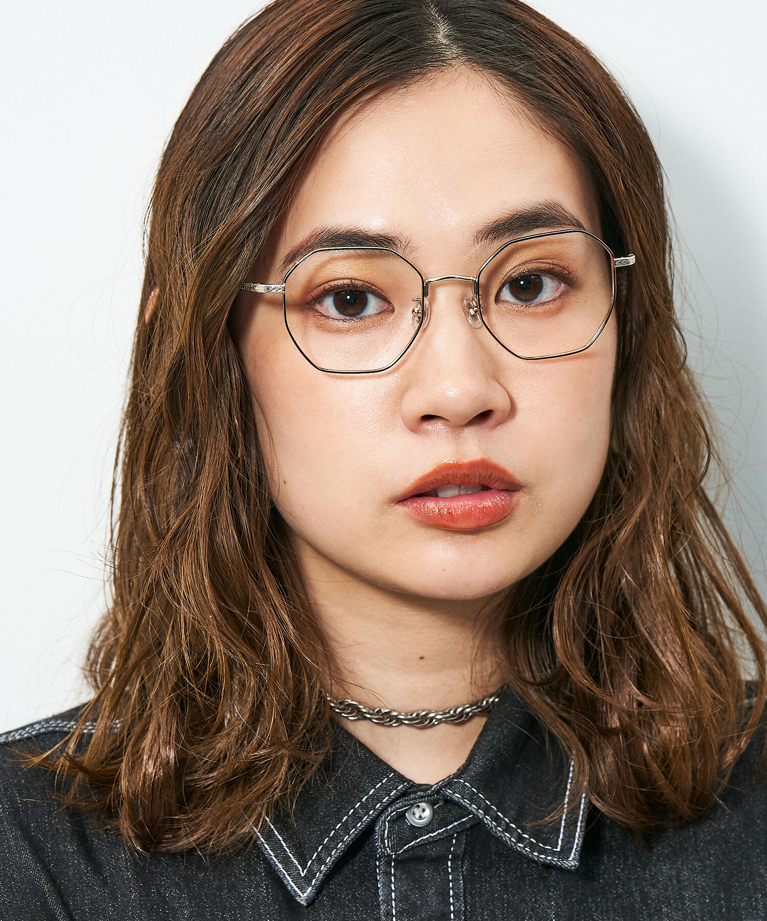  「Zoff｜STUDIO SEVEN｜ウェリントン型 メガネ チタン 軽量 多角形 メタルフレーム レンズ交換券付き 」|メガネ|