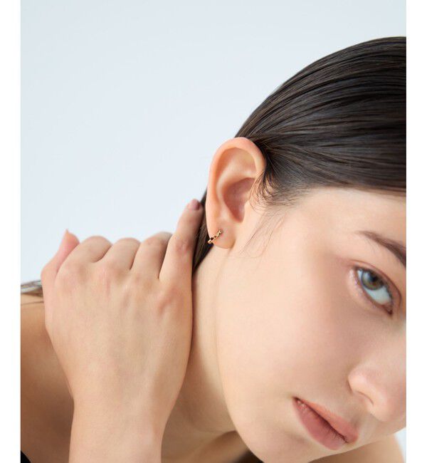 ete「[ガーネット] K10YG パルプ タイトイヤリング」|イヤリング|