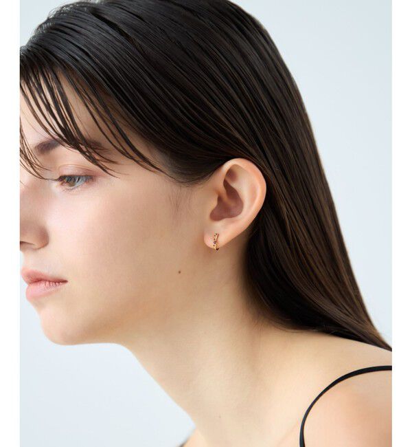 ete「[ガーネット] K10YG パルプ タイトイヤリング」|イヤリング|