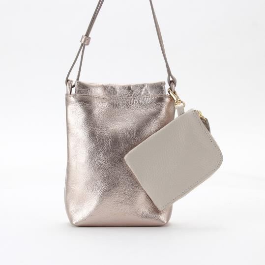 銀座かねまつ「S22451OTH　【本革】ミニショルダーバッグ」|ポーチ|ピンクゴールド