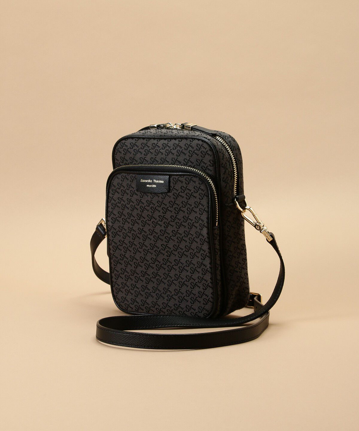 Samantha Thavasa「ST Jacquard サック デ プール」|ショルダー・メッセンジャー|ブラック