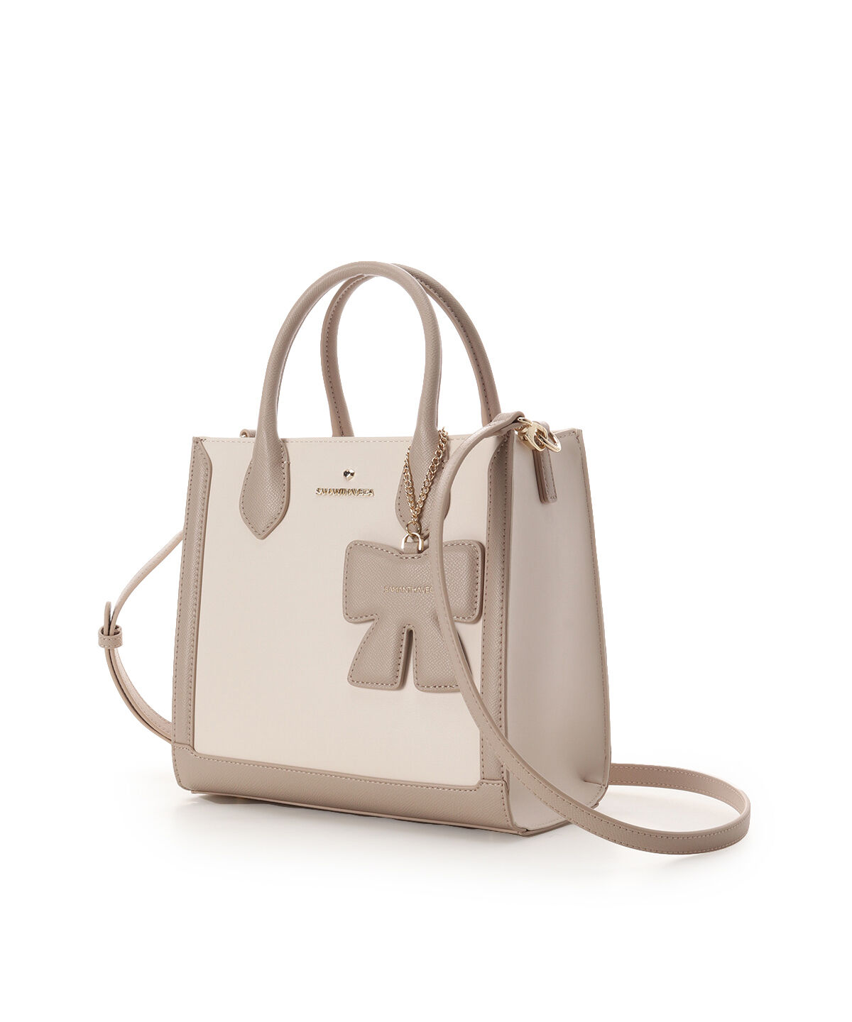 Samantha Vega「リボンチャーム付きスクエアバッグ」|ハンドバッグ|