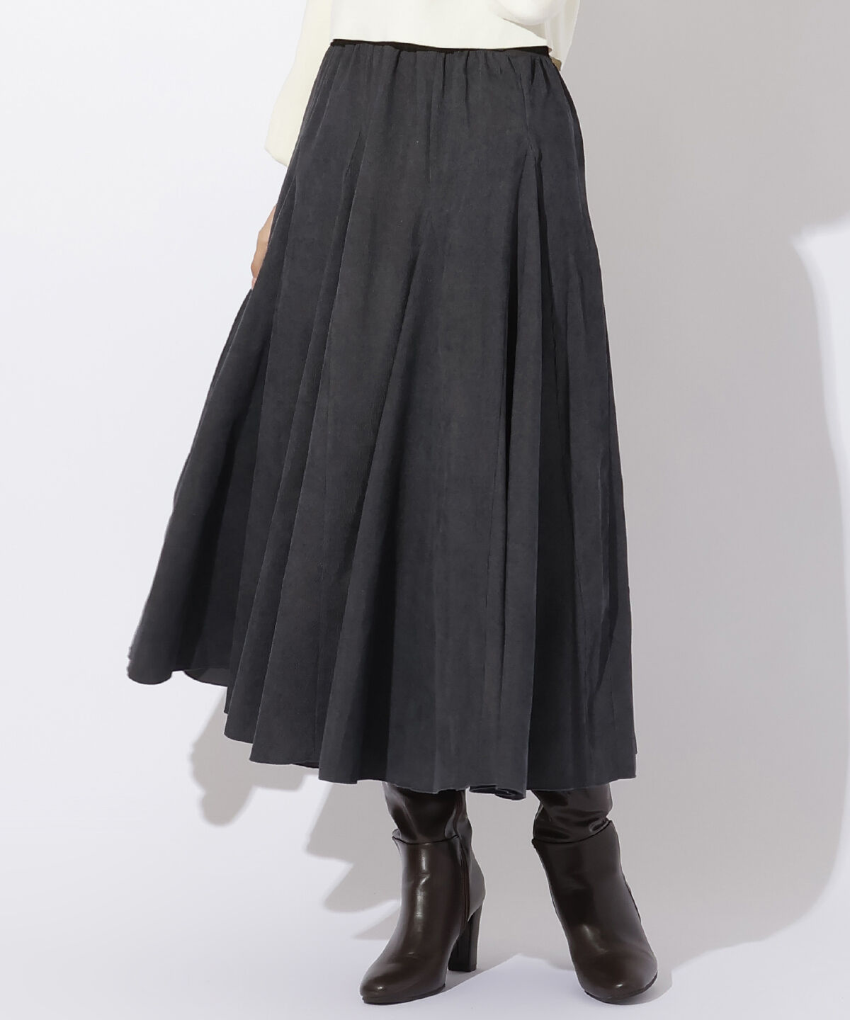 アンドクチュール「コールテンロングスカート」|フレア|