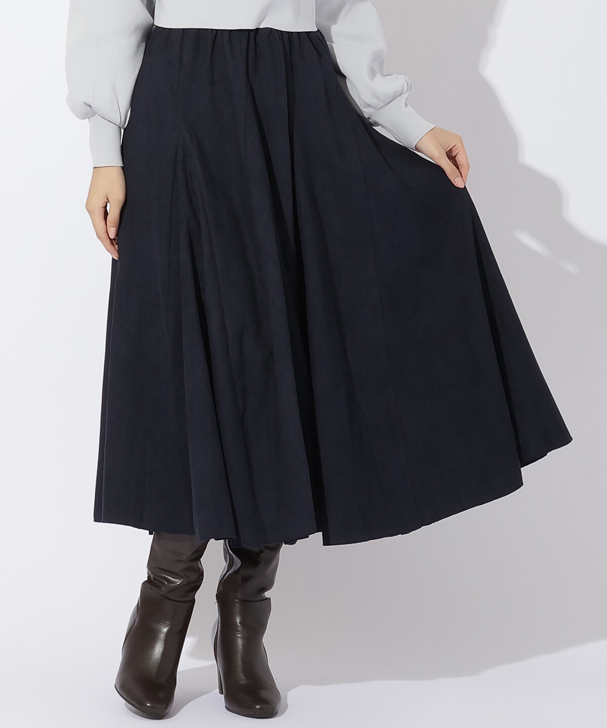 アンドクチュール「コールテンロングスカート」|フレア|