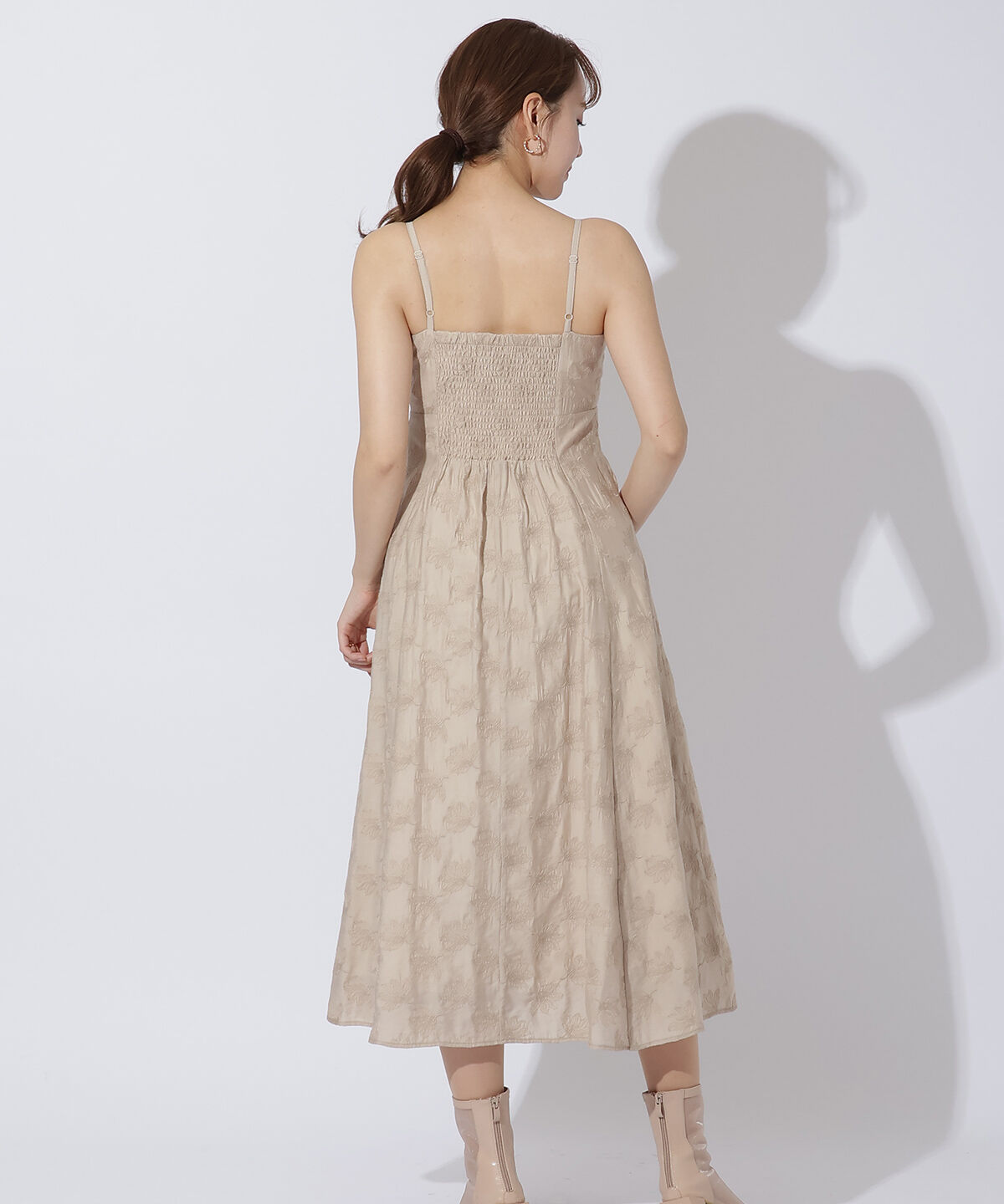 アンドクチュール「ワッシャーシャツ＋刺しゅうキャミワンピース」|ワンピース|