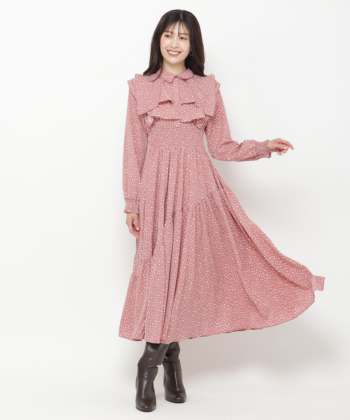 アンドクチュール「ランダムドットフリルワンピース」|ワンピース|