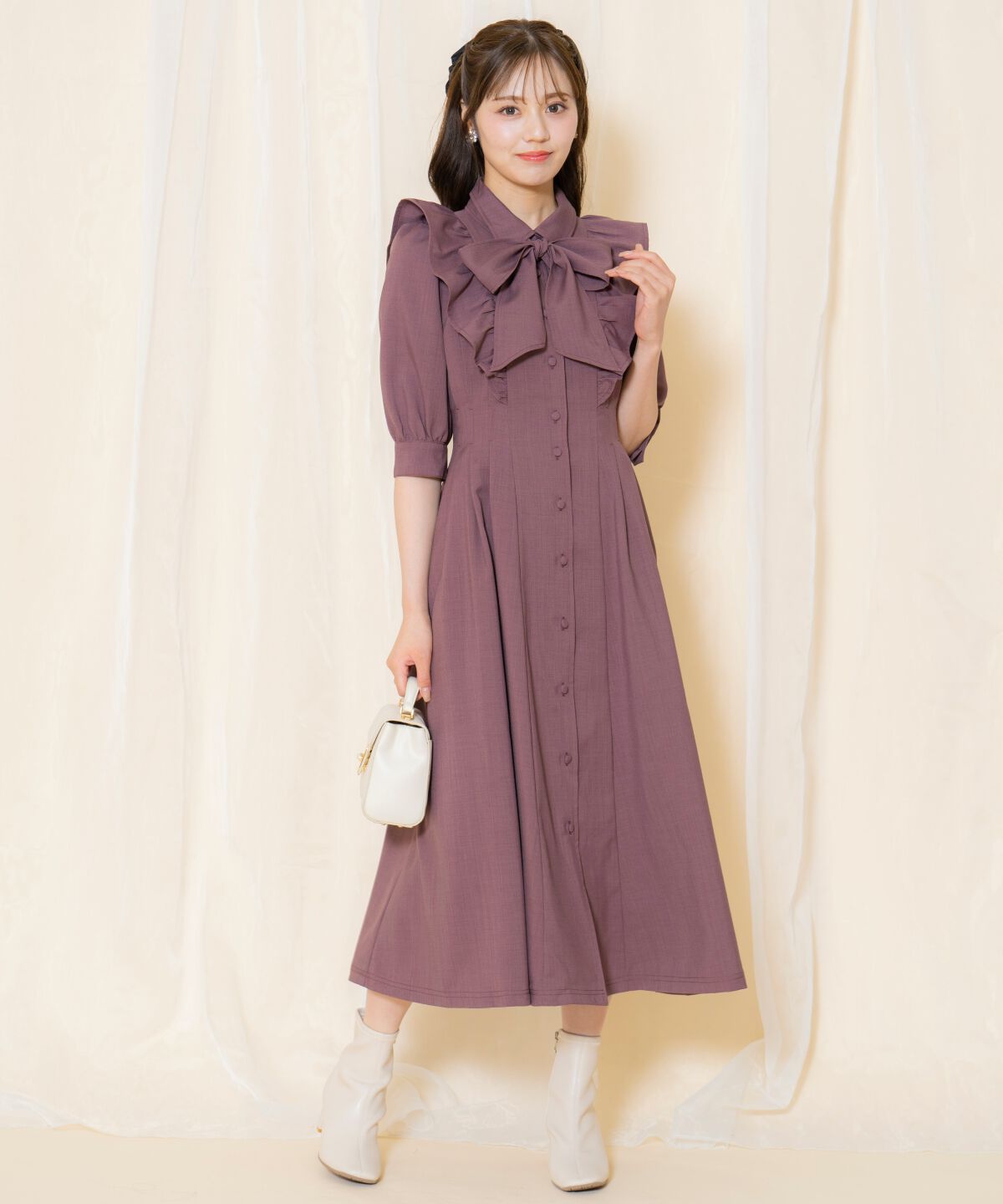 WILLSELECTION「タックウエストフリルシャツワンピース」|ワンピース|