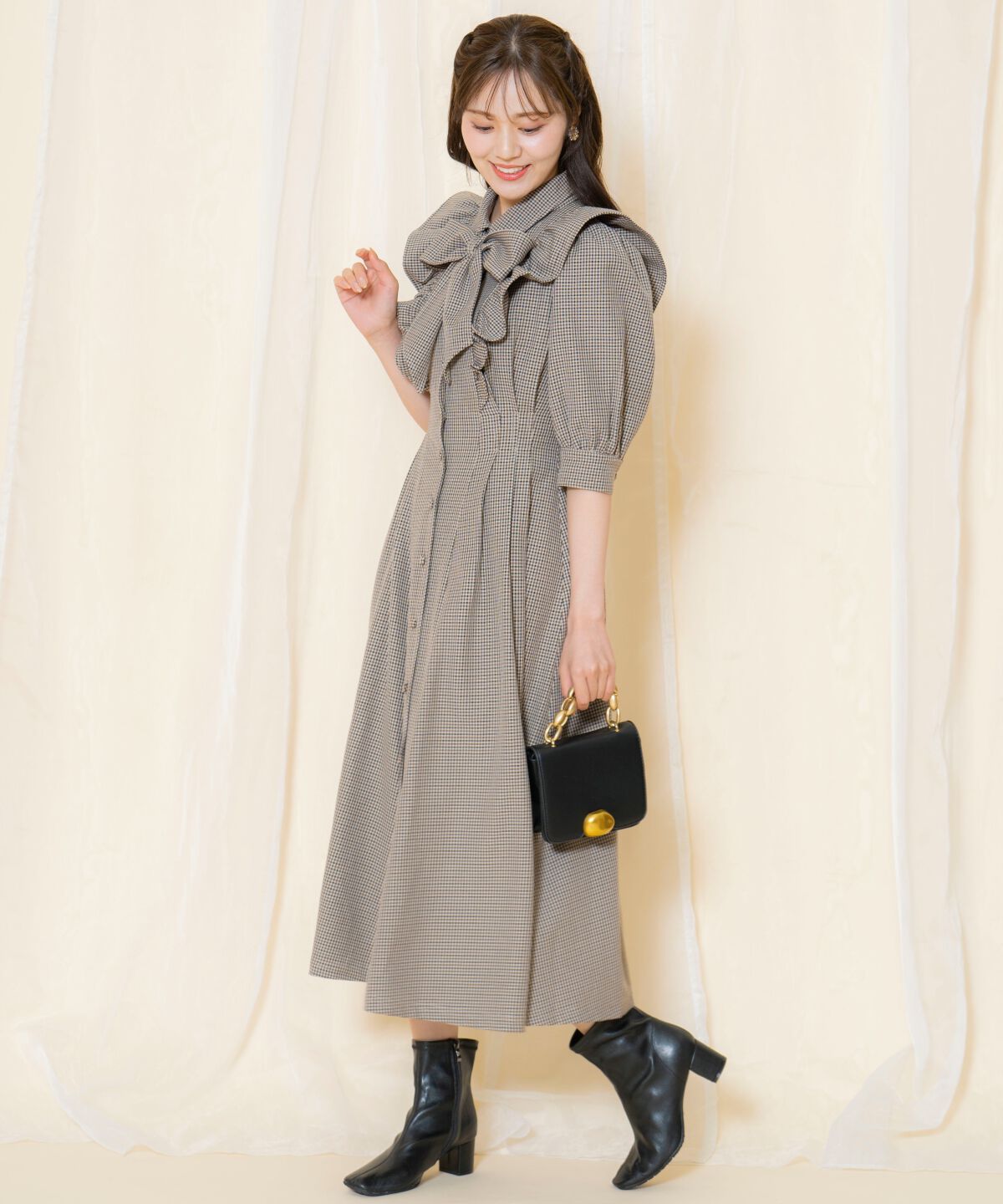 WILLSELECTION「タックウエストフリルシャツワンピース」|ワンピース|