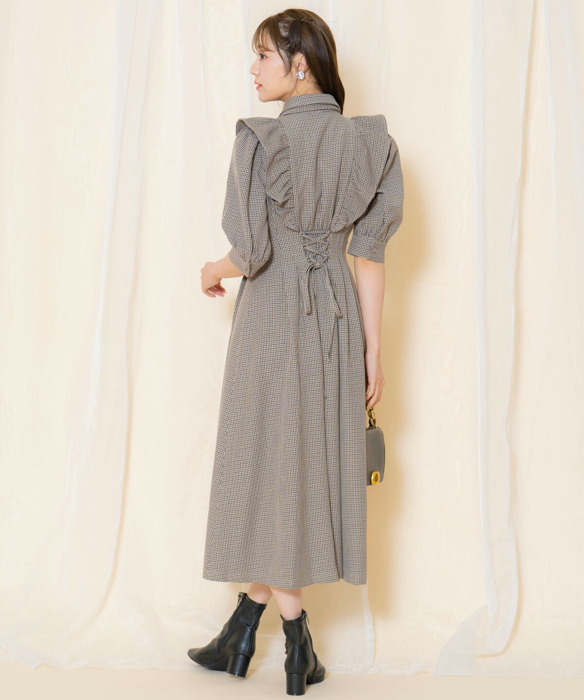 WILLSELECTION「タックウエストフリルシャツワンピース」|ワンピース|