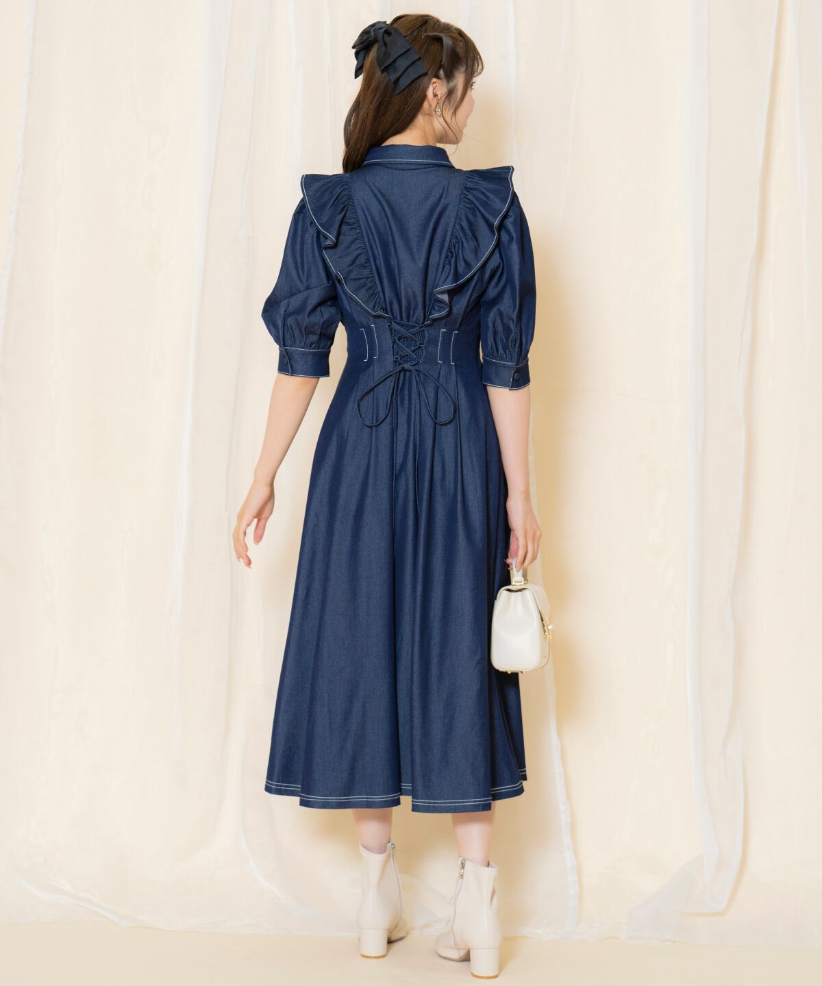 WILLSELECTION「タックウエストフリルシャツワンピース」|ワンピース|