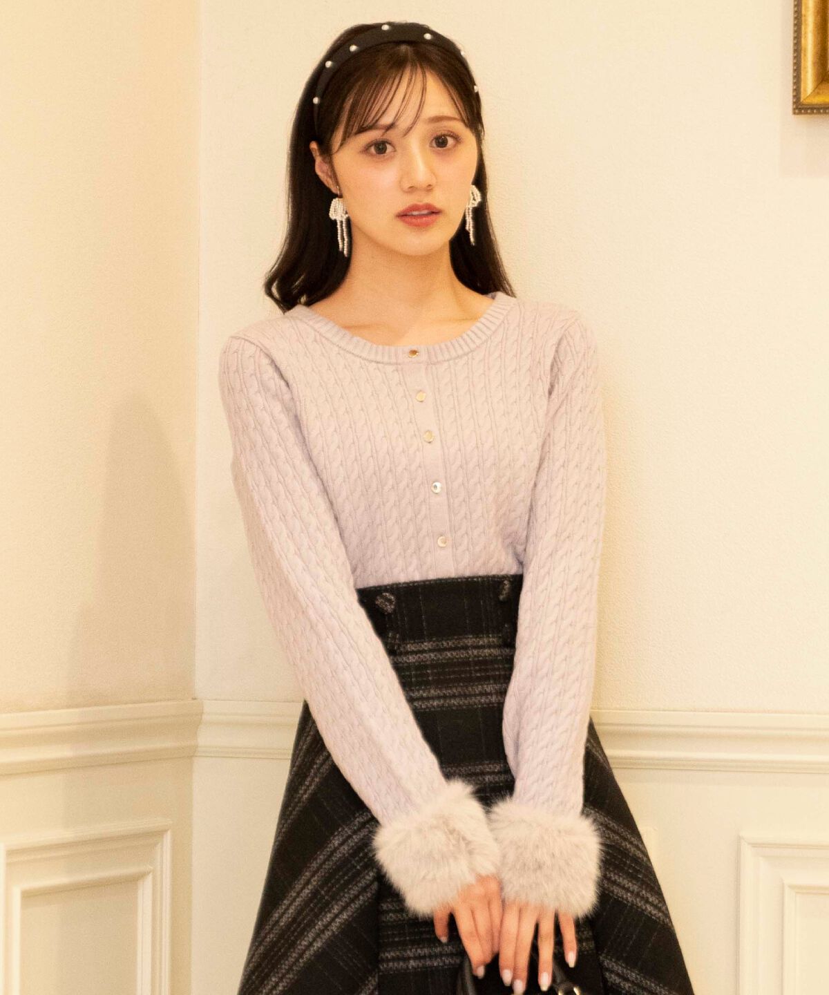 WILLSELECTION「ファーカフスケーブルカーディガン」|カーディガン|