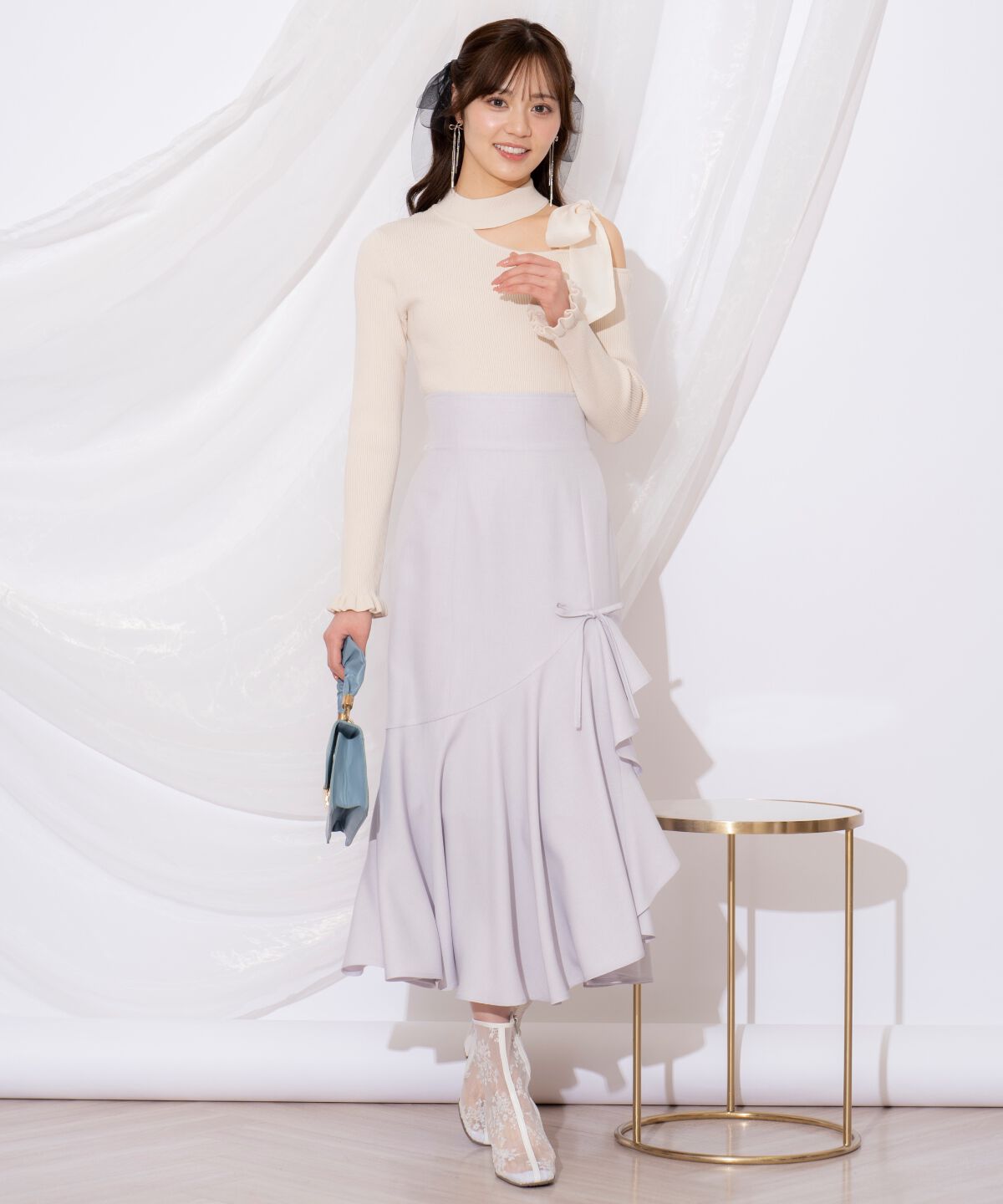 WILLSELECTION「リボンラッフルマーメイドスカート」|フレア|