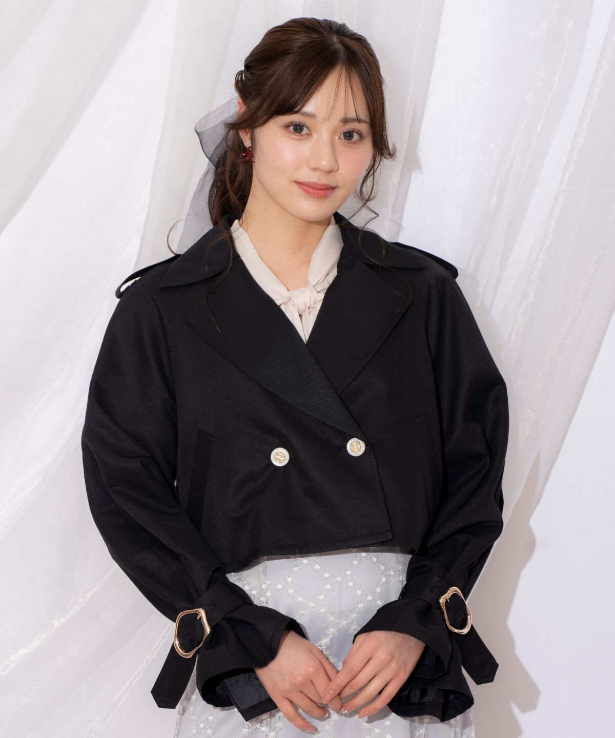 WILLSELECTION「キャンディスリーブショートトレンチコート」|トレンチコート|ブラック