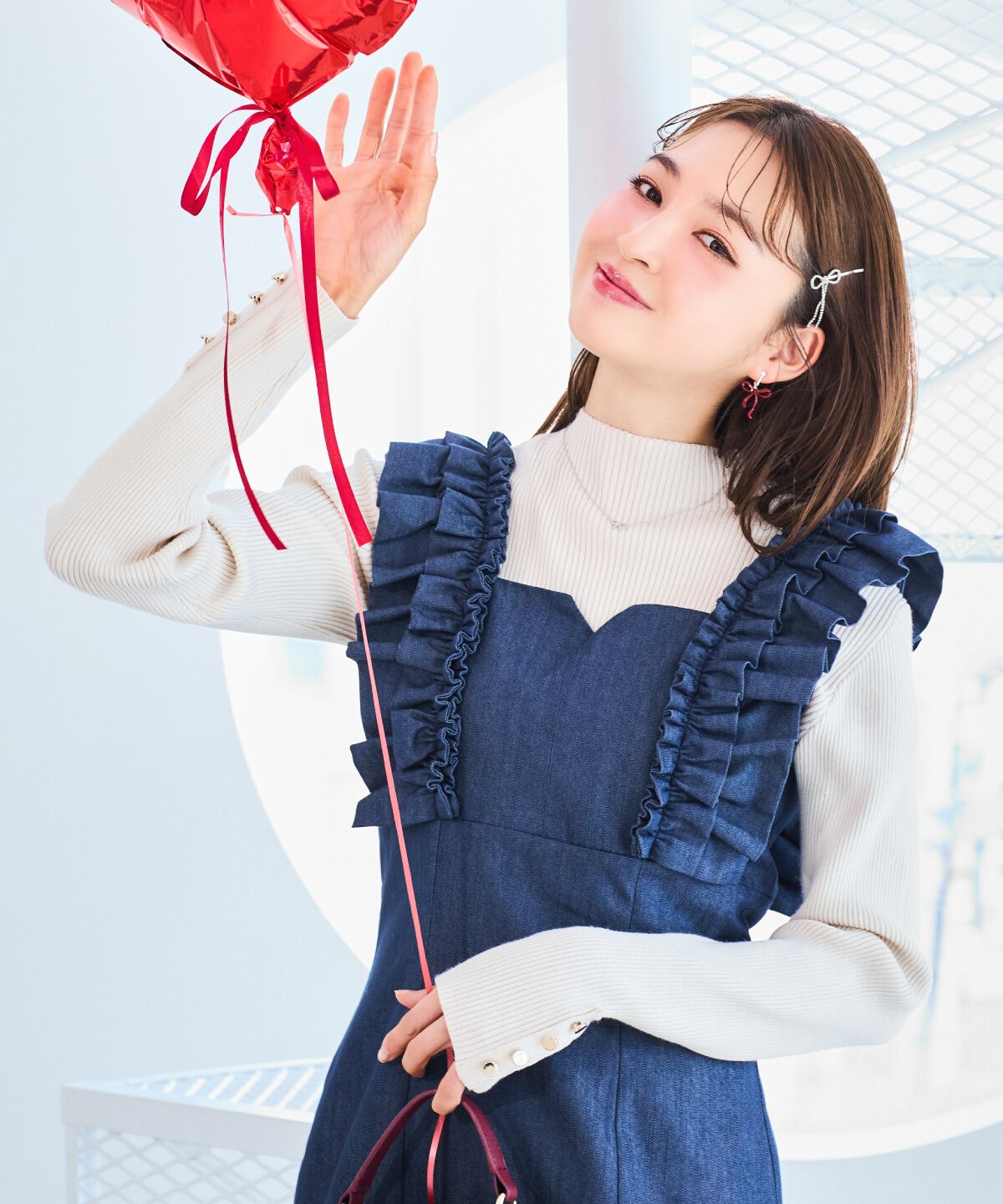 WILLSELECTION「袖口ボタンボトルネックリブニット」|ニット・セーター|