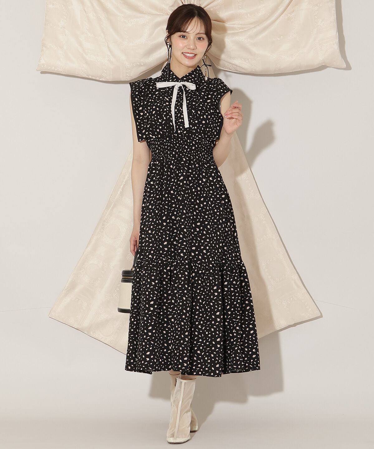 WILLSELECTION「パイピングフリルダルメシアンティアードワンピース」|ワンピース|